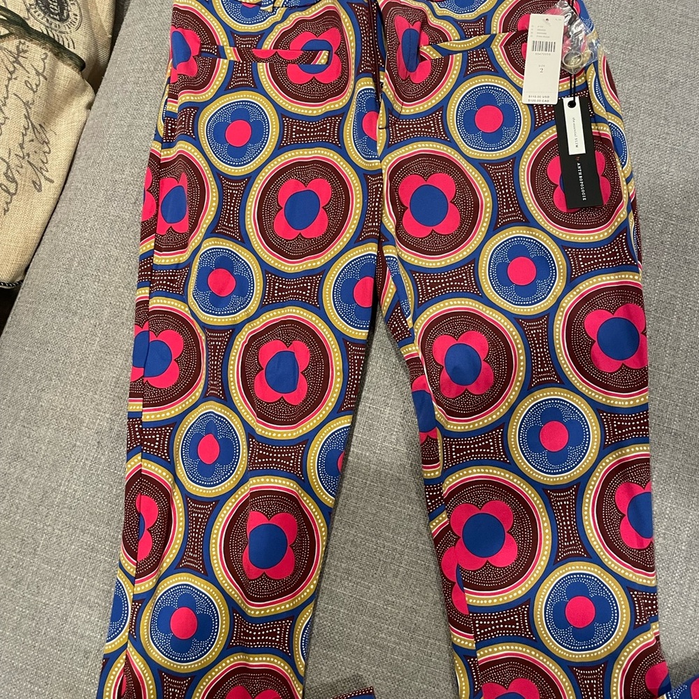 Anthropologie Vibrant Patterned Ankle Pants